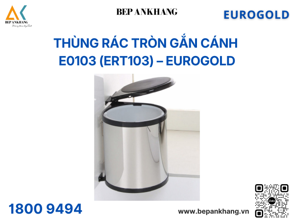 THÙNG RÁC GẮN CÁNH - THÙNG RÁC TRÒN EUROGOLD E0103 - 400mm